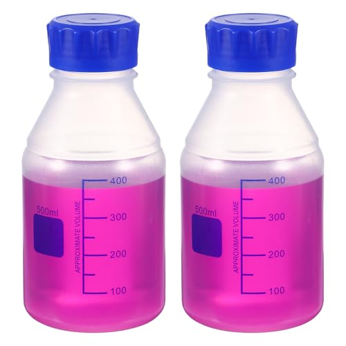 PATIKIL 500ml Media Storage Bottles,2pcs Graduated Bottle, Transparent - color: Transparent, size: 500ml