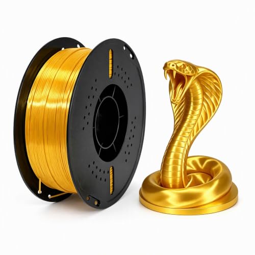 3D Printer Filament, PLA Filament Gloss Gold 1kg, High Strength, Low Odor, Low Warping, Vacuum Sealed for FDM Printers, Perfect for Functional Parts, Outdoor Gear, or Daily Organizers - color: Pla Gloss Gold