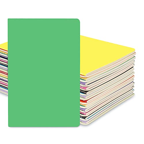 24 Pack College Ruled Notebook & Journal Bulk, Multi Cover, Line Thick Paper, A5 Size, 5.5x8.3 inch, 60 Page, Small Subject Composition Note Pad Set for Women Men Kids Traveler Student Office - color: Multi, style: Multi-24-Line