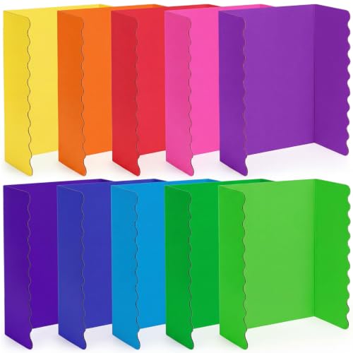 Mooliwe 10 Pack Scalloped Trifold Poster Board, 24" x 16", Rainbow - color: Rainbow, size: 24" X 16"