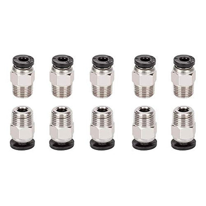 Aokin 10 Pcs PC4-M10 Pneumatic Fitting for Creality Ender 3/3 Pro/3 V2, Ender 5/5 Pro/5 Plus, CR-10/10S, etc - color: 10Pcs PC4-M10