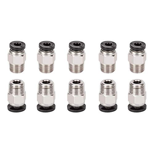 Aokin 10 Pcs PC4-M10 Pneumatic Fitting for Creality Ender 3/3 Pro/3 V2, Ender 5/5 Pro/5 Plus, CR-10/10S, etc - color: 10Pcs PC4-M10