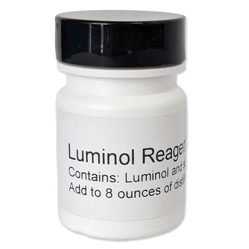 Crime Scene Luminol Powder (Makes 8 oz of Glowing Solution) | Chemiluminescence Reagent for Science Experiments | Forensic Chemistry & Educational STEM Demonstrations | Just Add Water