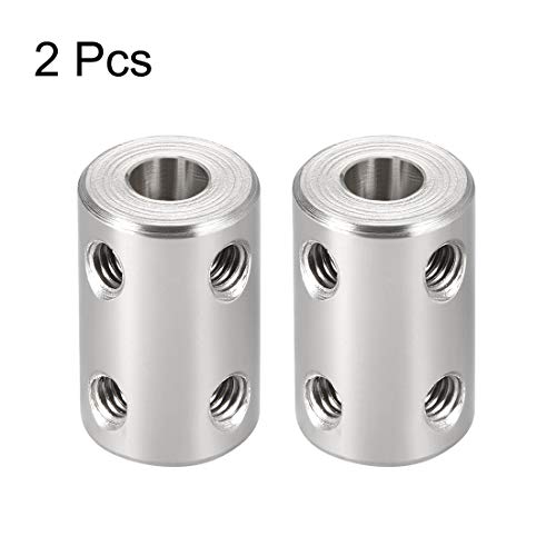 uxcell 6mm to 6mm Bore Rigid Coupling Set Screw L22XD14 Stainless Steel,Shaft Coupler Connector for 3D Printers, Motor Accessories,2pcs - color: Silver Tone, size: 6mm to 6mm