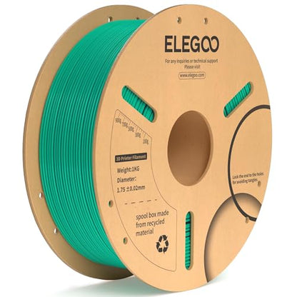 ELEGOO PLA Plus 3D Printer Filament 1.75mm Neon Green 1KG, Neatly Wound - color: Sea Green, size: 1KG