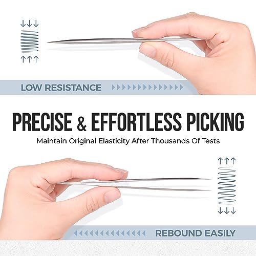 LASHVIEW Lash Tweezer, Vetus Straight Pointed Eyelash Tweezers for Profissional Grafting Eyelash Extension, Stainless Steel Needle Nose Tweezers for Lash Extension Stickers Precision Electronics, ST11 - size: ST11