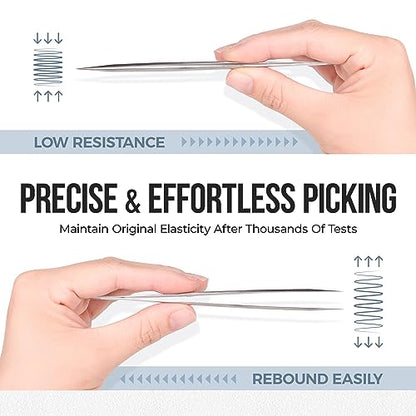 LASHVIEW Lash Tweezer, Vetus Straight Pointed Eyelash Tweezers for Profissional Grafting Eyelash Extension, Stainless Steel Needle Nose Tweezers for Lash Extension Stickers Precision Electronics, ST11 - size: ST11