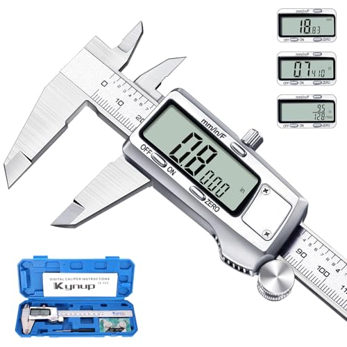Kynup Digital Caliper, Caliper Measuring Tool, Micrometer, Full Turn Off - color: Silver, size: 6 Inch