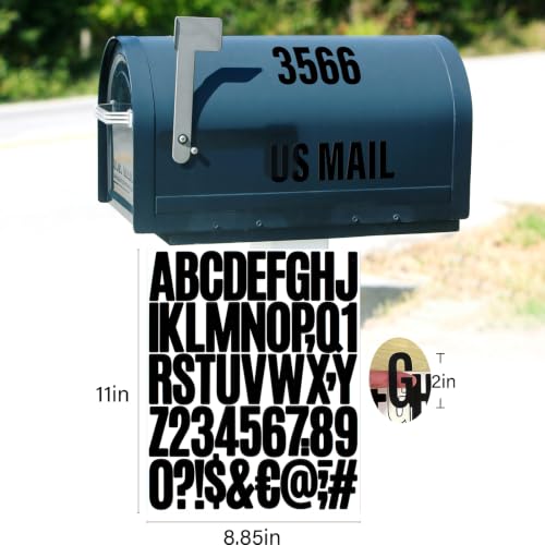 Letter Stickers,Mailbox Numbers,2 Inch Waterproof Vinyl Alphabet - color: Black 20 Sheets, size: 2 Inch