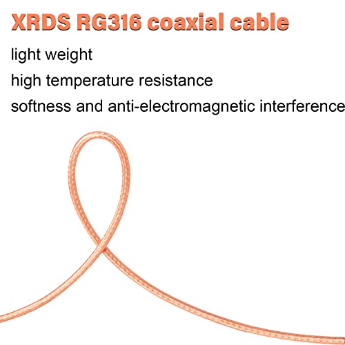 XRDS -RF BNC Cable 25FT, 50 Ohm BNC Male to Female Bulkhead Mount RG316 Coax for Wireless Microphone System Receiver CB Radio UHF VHF Ham Radio Amateur - size: 25 FT