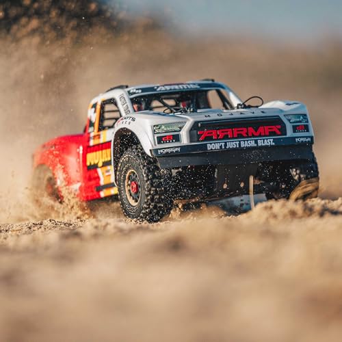 ARRMA Mojave RC Truck 4X4 4S BLX 1/8th Scale Desert Truck RTR (Battery and Charger Not Included), White/Red ARA4404T1