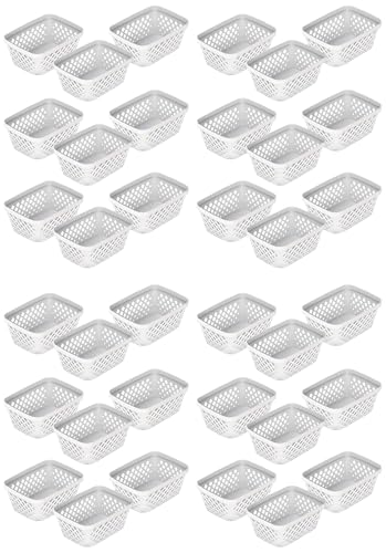 Glad Plastic Storage Basket Set - Multipurpose Drawer Trays, Kitchen Pantry Containers, and Bathroom Bins - Small Organizers, White, 6.25" L x 4.6" W x 2.7" H, 9 Count (Pack of 4) - color: White, size: Small (Pack of 4)