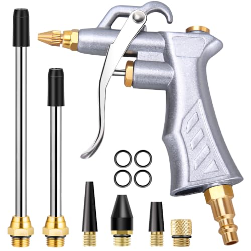 JASTIND Industrial Air Blow Gun with Brass Adjustable Air Flow Nozzle Kit