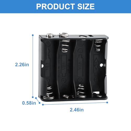 4 x AA Battery Holder with Standard snap Connector, Part # BH341 (2 Pack) - size: 2 PACK