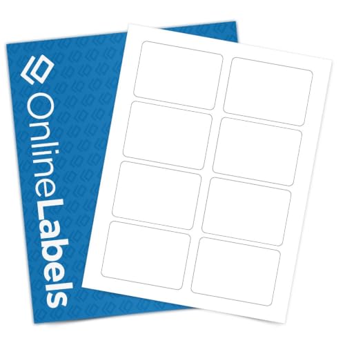 OnlineLabels 3.375" x 2.3125" Labels - Removable White Matte - 10 Sheets - size: 10 Sheet Pack