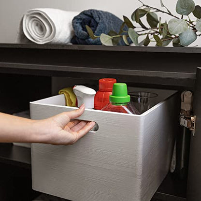 Creative Deco XXL White Wooden Crate Nesting Crate Handles - color: White, size: XXL