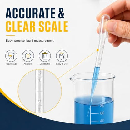 moveland 25PCS 3ML Plastic Dropper Pipettes for Essential Oils, Home Use - size: 3 ML
