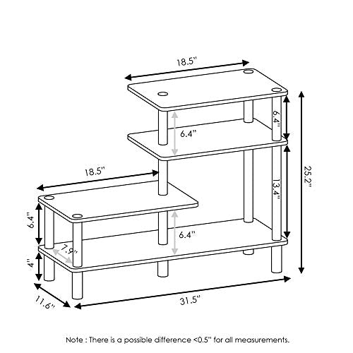 Furinno Turn-N-Tube 3-Tier Side Display Rack, Espresso/Black - color: Espresso/Black, style: 4-Tiers, Side Ladder