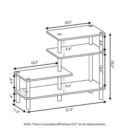 Furinno Turn-N-Tube 3-Tier Side Display Rack, Espresso/Black - color: Espresso/Black, style: 4-Tiers, Side Ladder
