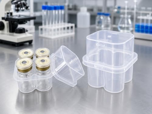4 Slot, 4-Pack Peptide Case for Fridge, 3ml Vial Holder & Organizer, Transparent Peptide & Insulin Storage Case for Refrigerator, Compact Stackable Travel & Shipping Case - size: 4 Slot 3ml 4-Pack