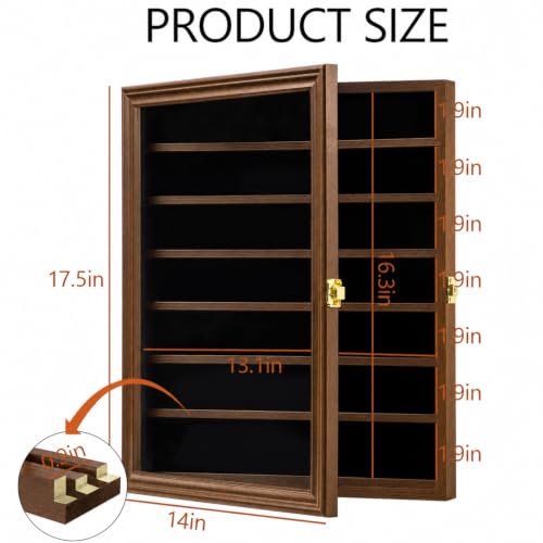 KCRasan Arrowhead Display Case Native American Arrowhead Shadow Box, Walnut - size: Large Walnut