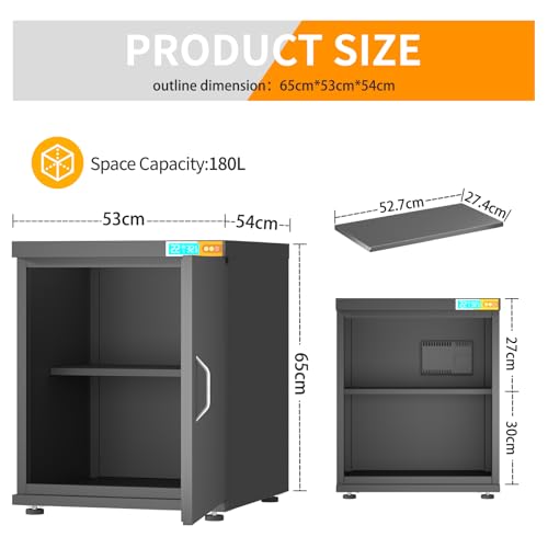 3D Printer Stand with 180L Dehumidifying Storage | 25% RH Control - color: Black-DM