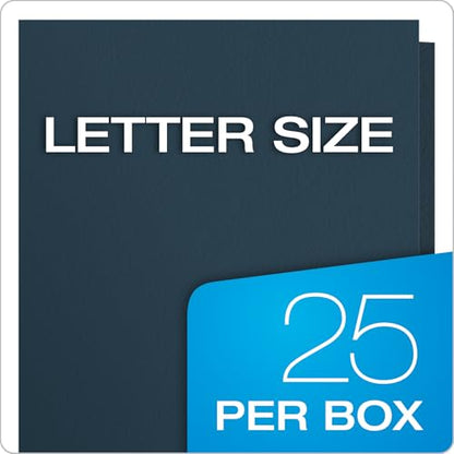 Oxford Twin-Pocket Folders, Textured Paper, Letter Size, Dark Blue, Holds 100 Sheets, Box of 25 (57538EE) - color: Dark Blue, size: 25 Count (Pack of 1)