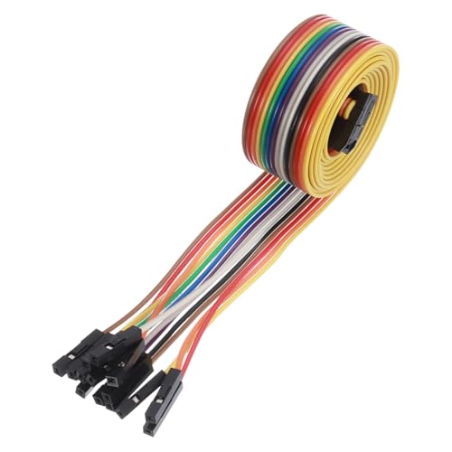 MECCANIXITY 1 Pcs IDC Rainbow Wire Flat Ribbon Cable FC-Female to 14P 39.3 Inch Length 2.54mm Pitch Breadboard Jumper Wires for Electronic Projects - size: 39.3 Inch, style: 14 Pin