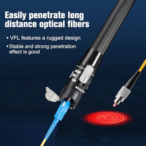 Visual Fault Locator,80-100KM Fiber Optic Cable Tester Meter, VFL Red Light Pen Light Source Testers(Black) - style: 80-100KM VFL