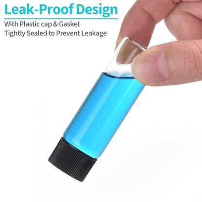 BIGLEE 100PCS 4ML Clear Small Glass Vials with Screw Caps - color: Clear, size: 4ML-100PCS