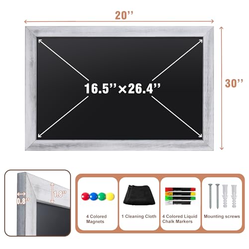 SELEAD Magnetic Chalkboard Words Sign - 20" x 30", White Solid Wood Frame - color: Rustic White, size: 20"W x 30"H