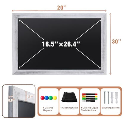 SELEAD Magnetic Chalkboard Words Sign - 20" x 30", White Solid Wood Frame - color: Rustic White, size: 20"W x 30"H