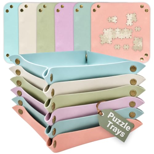 Puzzle Sorting Trays - 6X Puzzle Organizer for Sorting 1000 Pieces up to 4800 Pieces, Stackable Jigsaw Accessories for Adults - size: 6pk - Pastel