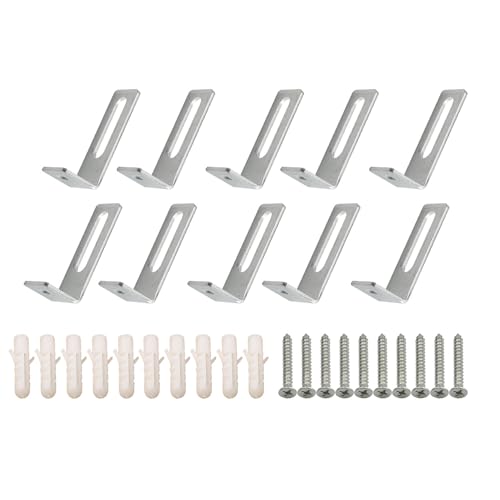 10PCS Whiteboard Installation Hardware Kit Hanging Right Angle Brackets Screws Expansion Tubes Used for Office Supplies Classrooms Homes Cafes Installing L-Shaped Support Fasteners Silver