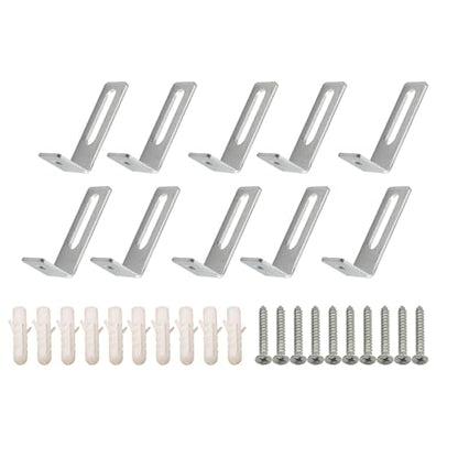 10PCS Whiteboard Installation Hardware Kit Hanging Right Angle Brackets Screws Expansion Tubes Used for Office Supplies Classrooms Homes Cafes Installing L-Shaped Support Fasteners Silver