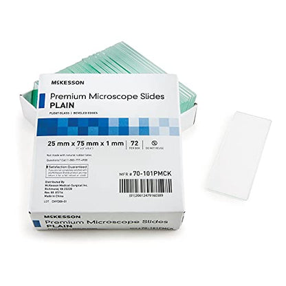 McKesson Premium Microscope Slides, 25 x 75 x 1 mm, 72 ct