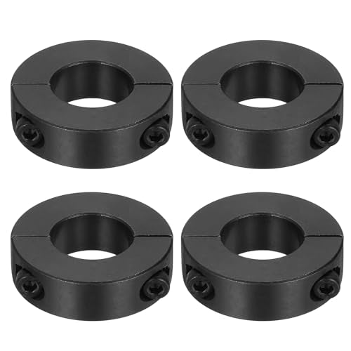uxcell 4pcs Double Split Shaft Collars 20mm Bore, Two-Piece Clamping Collar 40mm OD 12mm Thickness Carbon Steel Lock Collar Clamp with Set Screws (Black Oxide) - size: 20mm x 40mm x 12mm