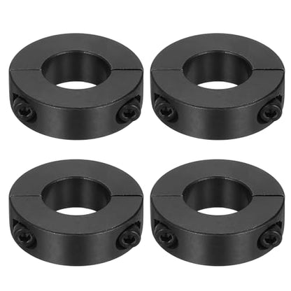 uxcell 4pcs Double Split Shaft Collars 20mm Bore, Two-Piece Clamping Collar 40mm OD 12mm Thickness Carbon Steel Lock Collar Clamp with Set Screws (Black Oxide) - size: 20mm x 40mm x 12mm