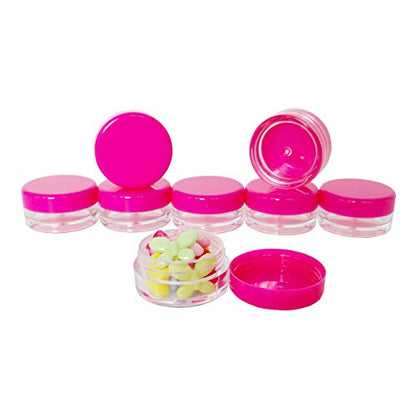 20pcs 3ml Small Jars, Mini Cosmetic Sample Empty Plastic Container - color: 20x 3ml Rose Red