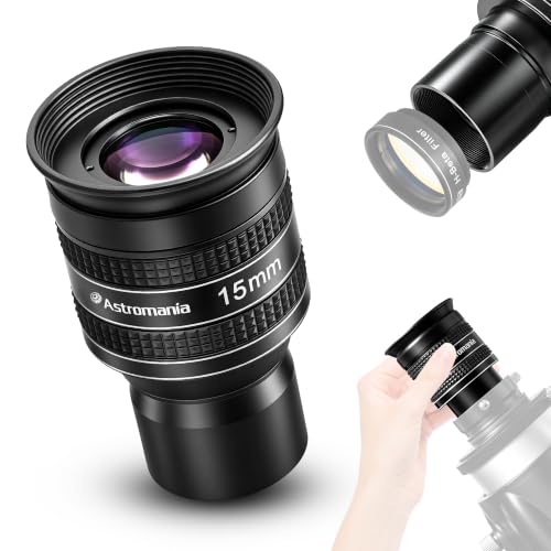 Astromania Telescope Eyepiece 15mm, Wide Angle 58° Planetary Eyepiece 1.25" - size: 15MM