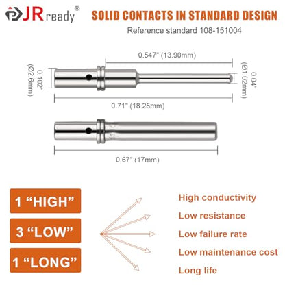 JRready ST6496 Deutsch DTM 2/3/4/6/8/12 Pin Connector Kit, Solid Contacts - size: DTM Kit (300pcs)