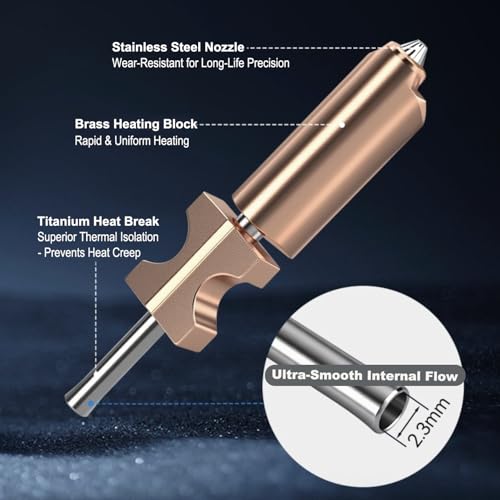 3D Printer Hotend for Flashforge Adventurer 5M/5M Pro, 0.4/0.6 mm Nozzle Assembly Replacement, Integrated Heater & Thermistor Kit, Compatible with Flashforge AD5M Series - size: Quick-Swap Nozzle for AD5X(0.4mm)