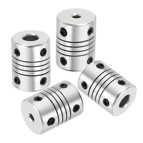 uxcell 4Pcs Flexible Couplings 3mm to 6mm Aluminum Alloy Joint Connector - size: 3mm to 6mm, style: D15 x L20mm