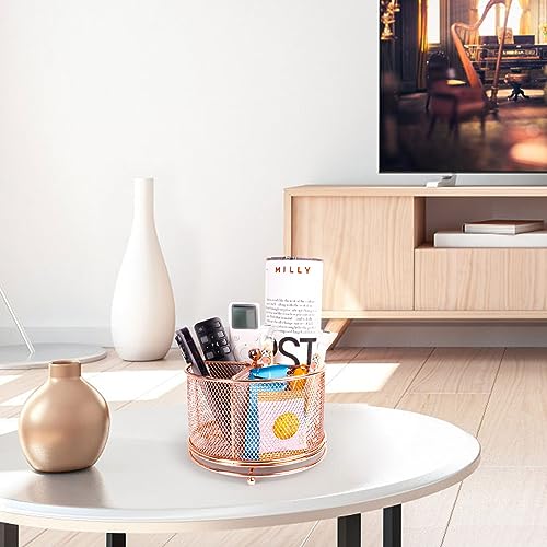 360° Rotating Multifunctional Pen Holder, Cosmetic Organizer - color: Rose Gold