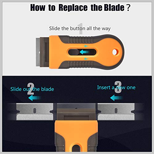 Razor Blade Scraper, 2 Pcs Plastic Retractable Razor Scraper - color: Retractable