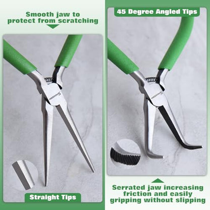 SPEEDWOX 2PCS Mini Bent & Straight Nose Pliers Set, 5-Inch for Jewelry, DIY - style: 2 x needle nose pliers