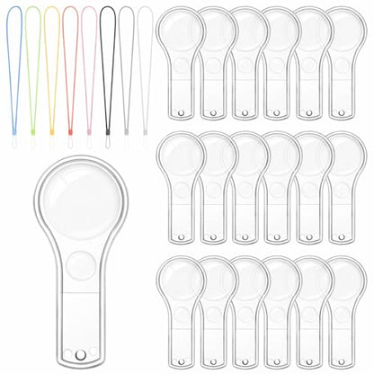 48 PCS Mini Magnifying Glass Bulk, Plastic 5X Small Magnifying Glass