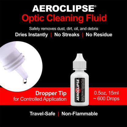 Aeroclipse Optic Cleaning Fluid - Non-Flammable Camera Lens Cleaner and Digital Sensor Cleaning Solution for Coated Lenses, Telescope, Projector and Other Optical Products - Dropper Tip (15ml) - 0.5oz - size: 0.5oz, style: Aeroclipse