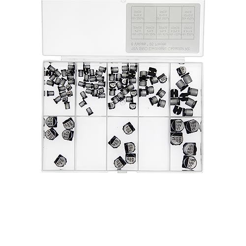 8 Values Total 95 Pieces 16V SMD Electrolytic Capacitor Kit 10uF 22uF 47uF 100uF 220uF 330uF 470uF 1000uF