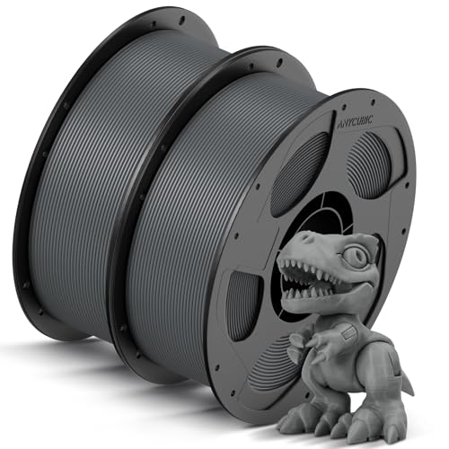 ANYCUBIC High Speed 3D Printer Filament 1.75mm Bundle, Rapid PLA Filament with High Prints Quality, Dimensional Accuracy +/- 0.02mm, Print with Most FDM 3D Printers, 1KG Spool, 2KG Gray+Gray - color: 2*1kg (Gray & Gray)